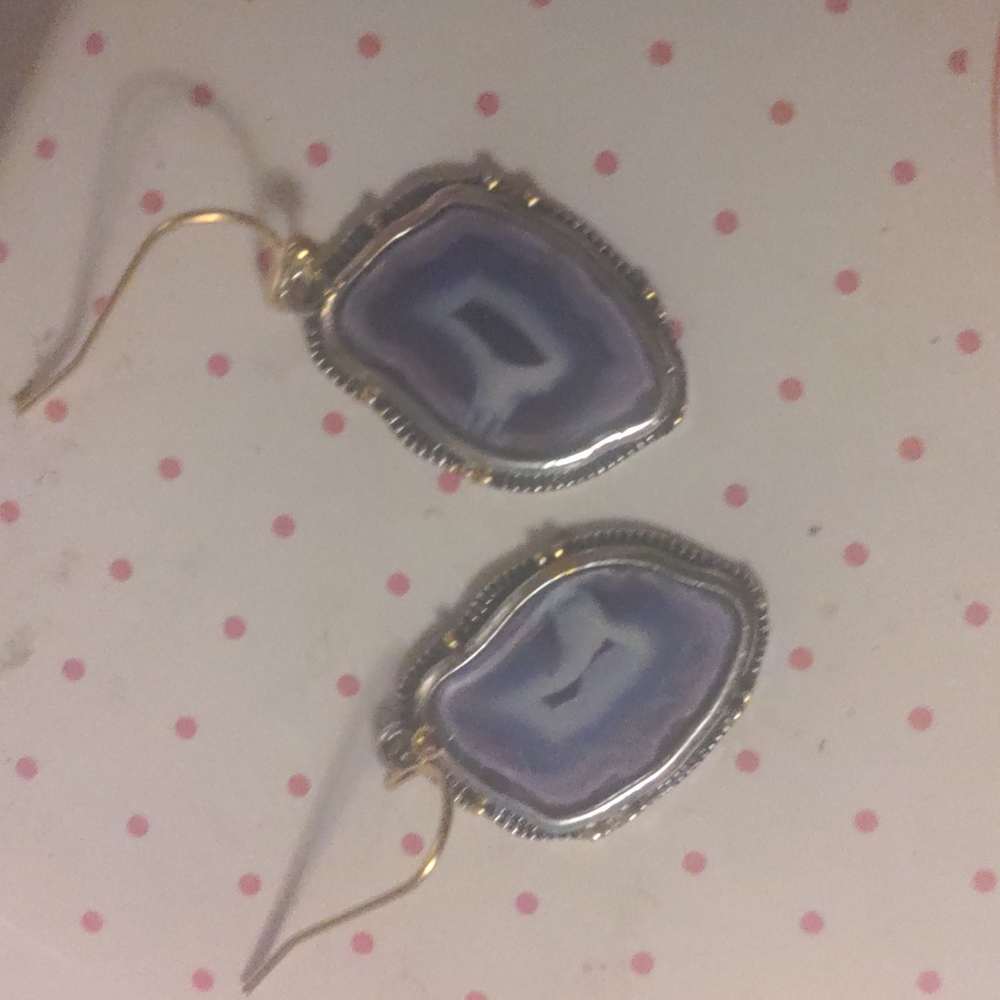 Purple stone earrings